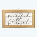 Youngs Wood Framed Wall Sign, Grateful & Blessed 20776